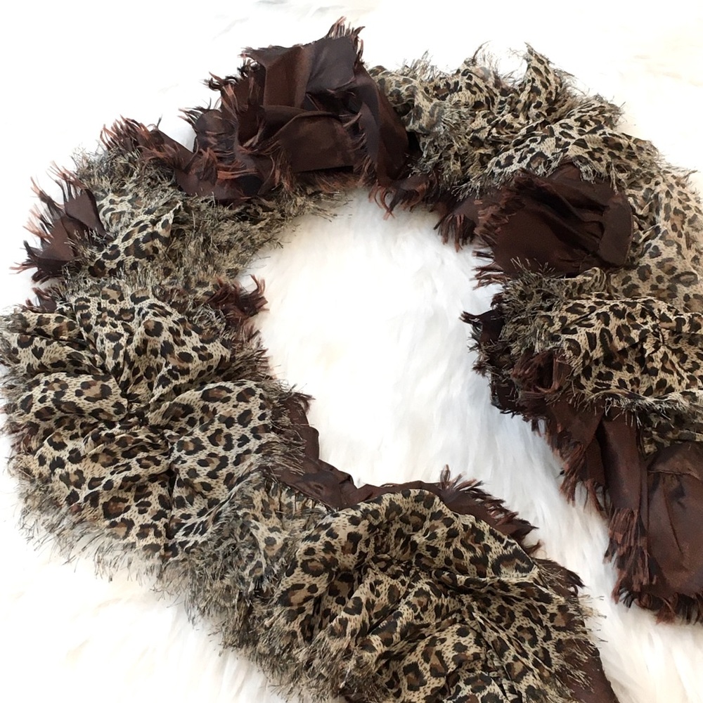 Animal Print & Chocolate Ruffle Scarf - Picture 3 of 7